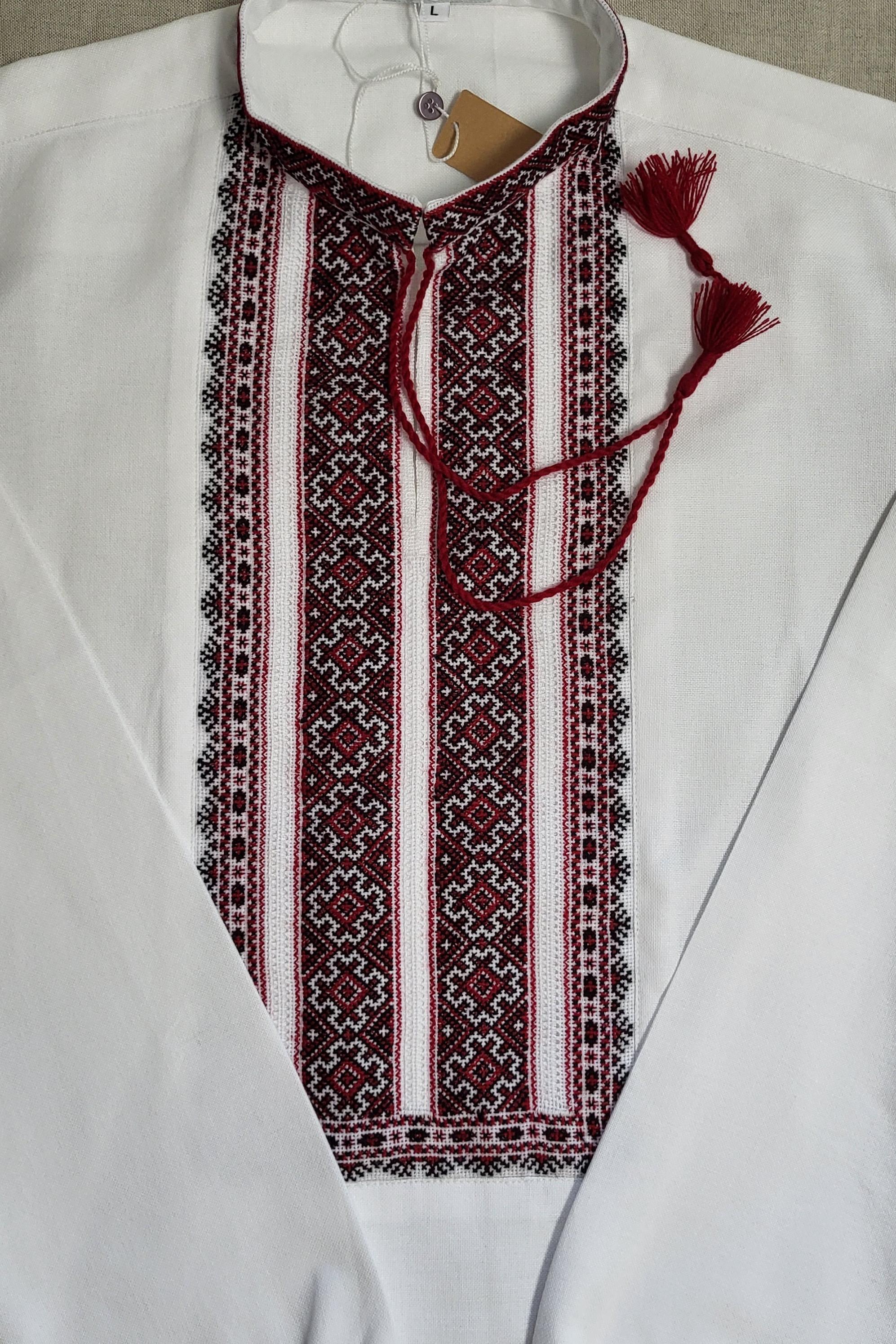 Вишиванка чоловіча ручної роботи на домотканому полотні вишиті вставки органічна р. 52 - фото 3 Вишиванка чоловіча ручної роботи на домотканому полотні вишиті вставки органічна р. 52 - фото 3