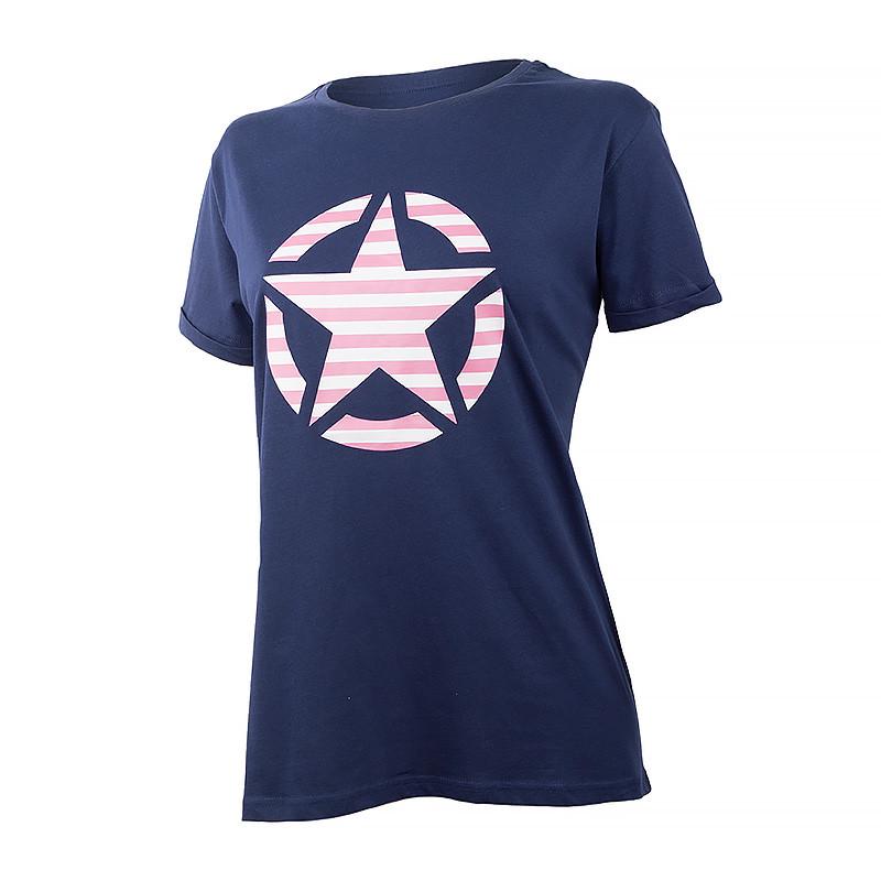 Футболка жіноча JEEP T-SHIRT OVERSIZE STAR Striped Print Turn S Синій (O102613-A184 S)