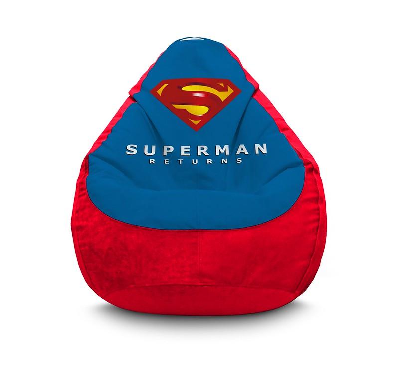 Крісло мішок iPuff Superman Old logo Флок XL 80x110 см Червоний