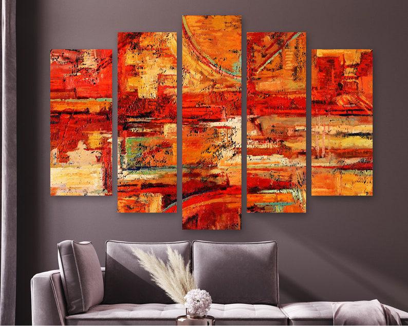 Модульная картина KIL Art Абстрактные цвета на холсте из пяти частей 187x119 см (M51_XL_4)