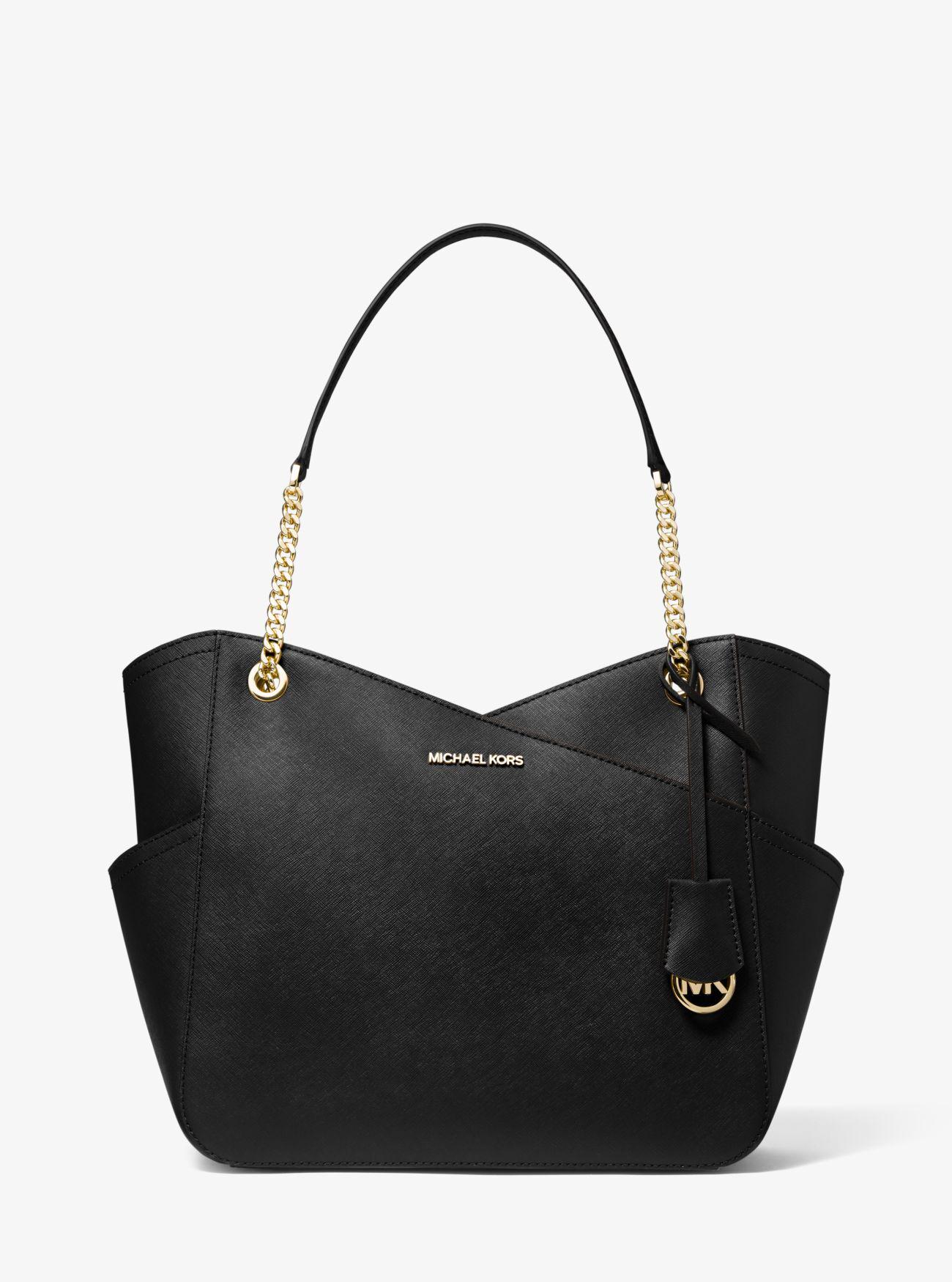 Жіноча сумка Michael Kors Jet Set Large Saffiano Leather Black (MK-797161)