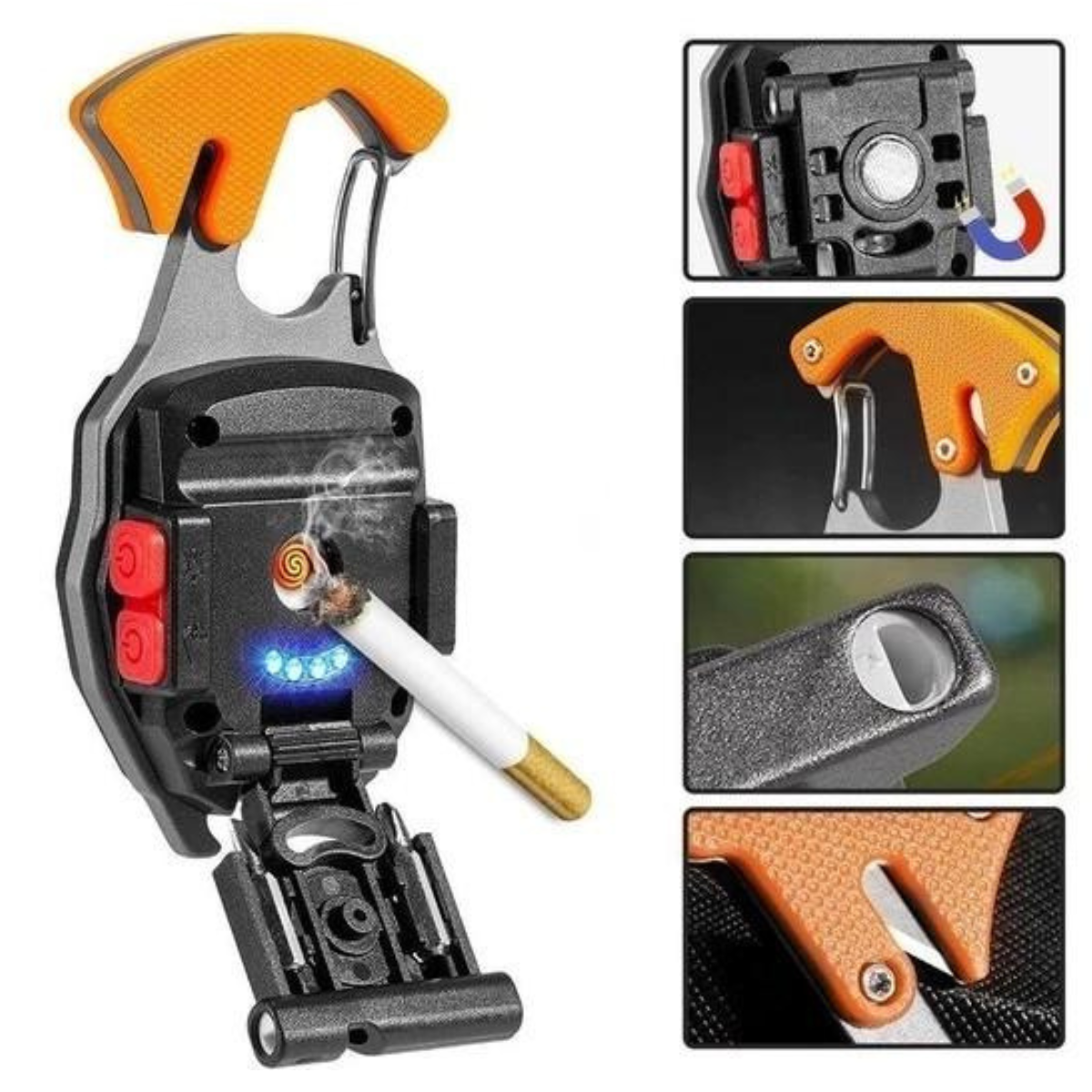 Фонарь на карабине 7в1 с магнитом/зажигалкой/открывалкой и отверткой аккумуляторный LED (HPD-4715) - фото 5 Фонарь на карабине 7в1 с магнитом/зажигалкой/открывалкой и отверткой аккумуляторный LED (HPD-4715) - фото 5