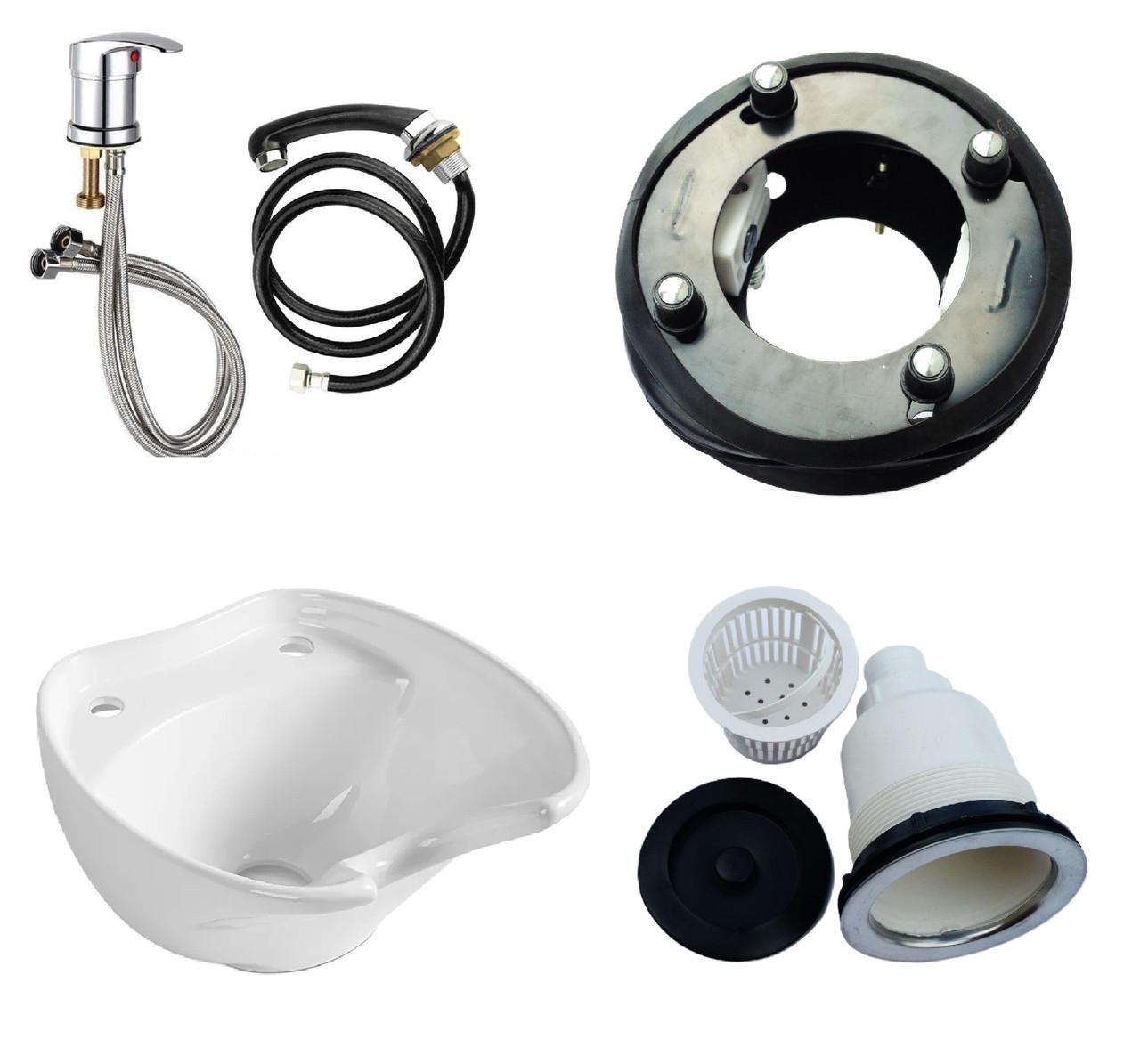 Раковина к парикмахерской мойке с сантехникой ДенІС professional СОЛО/SOLO керамическая Белый (2445040704) - фото 9 Раковина к парикмахерской мойке с сантехникой ДенІС professional СОЛО/SOLO керамическая Белый (2445040704) - фото 9