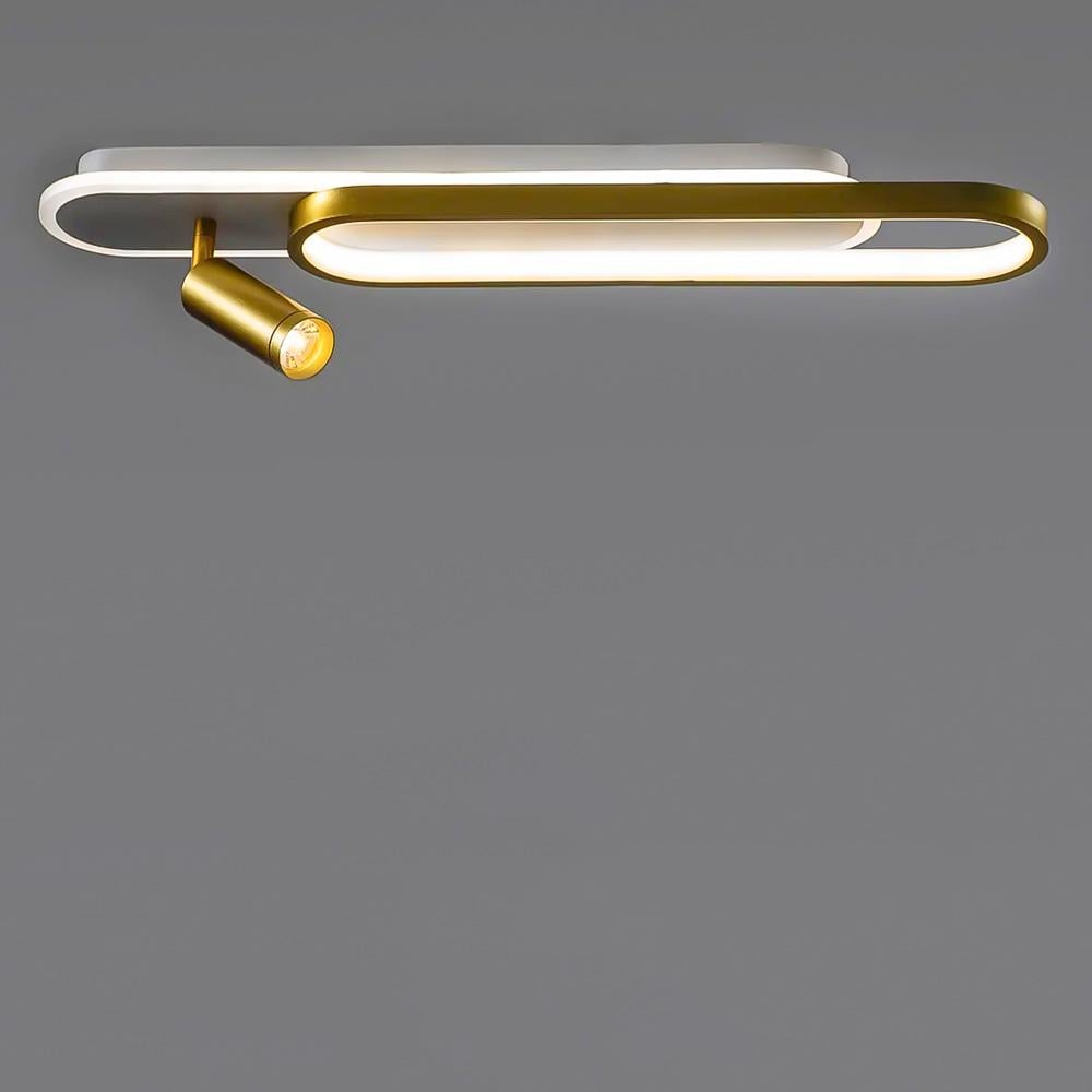 Люстра потолочная светодиодная Light House SY-19097/2 WH+PLG 72/7W без пульта 600х110х100 мм Белый/Золотой