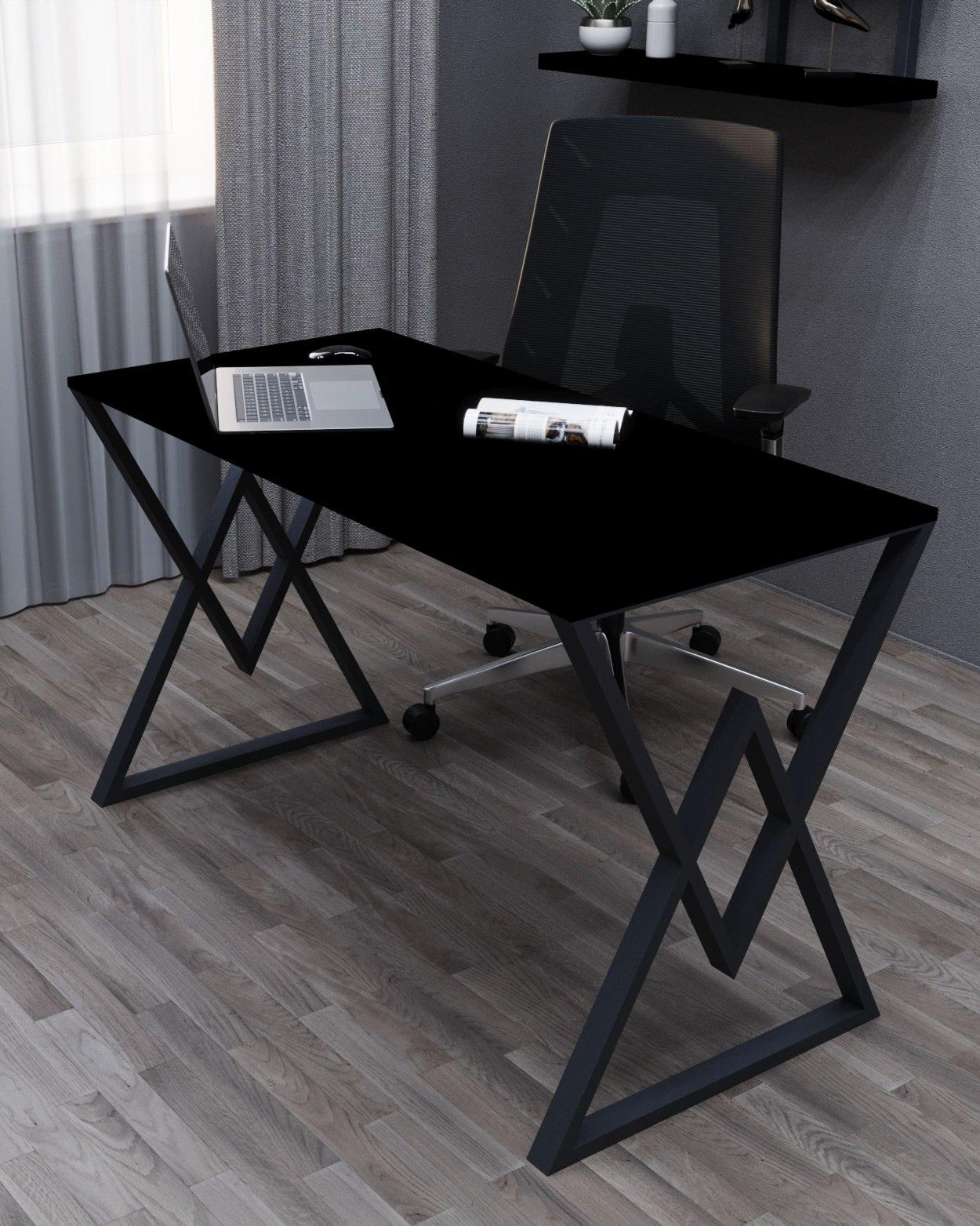 Стол письменный Loft Серия 14 металлический профиль 60х30 мм 1600х800х16 мм Черный (22415313)