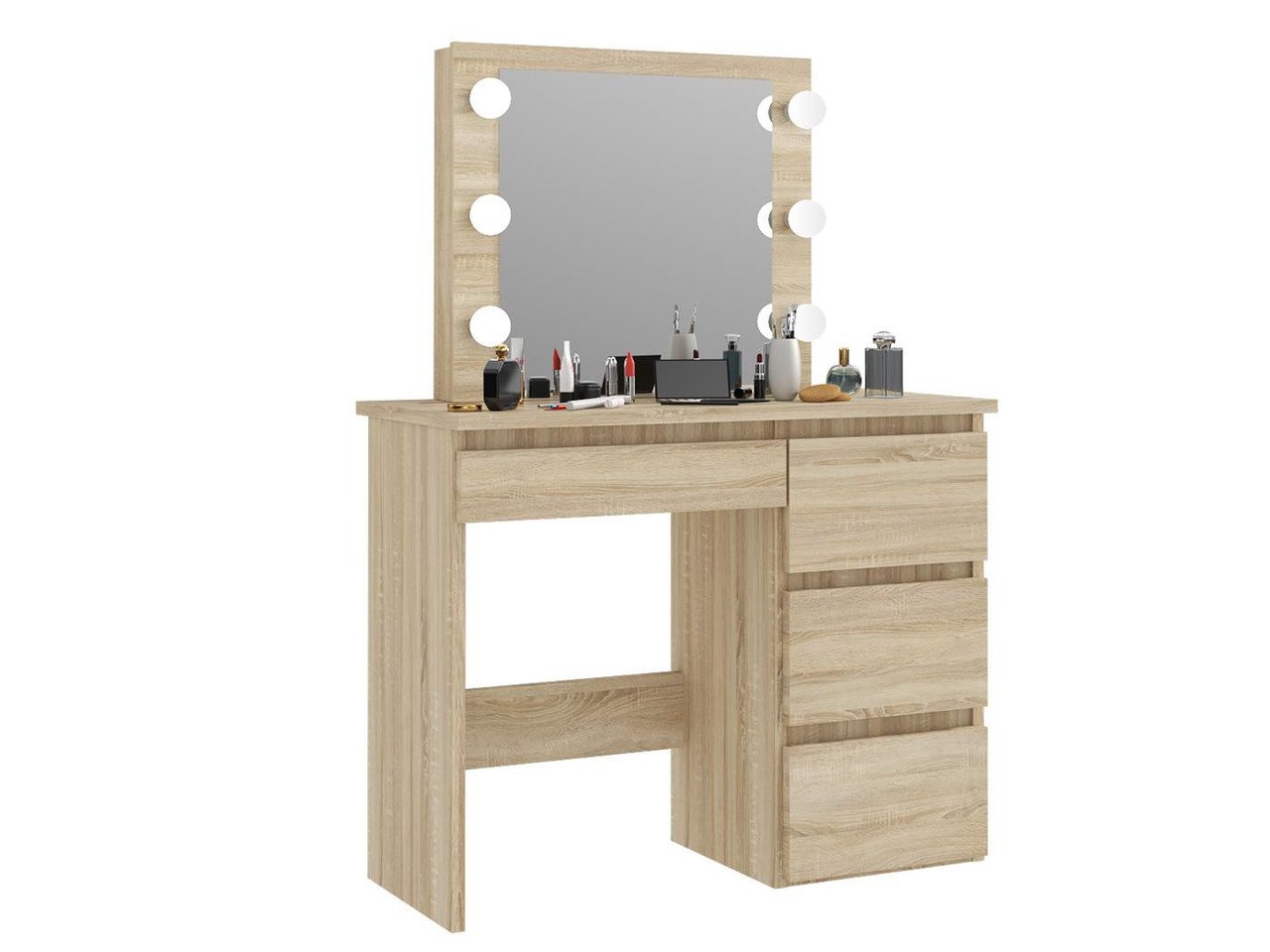 Туалетный столик c зеркалом и подсветкой Homart 6 LED Сонома (9284)