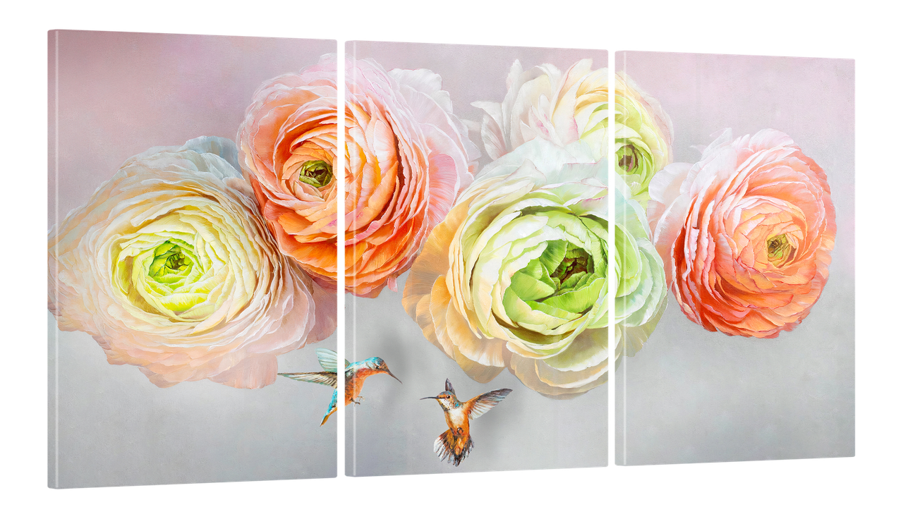 Картина модульная на холсте DK Цветы пионы 100x180 см (MK30155 X)