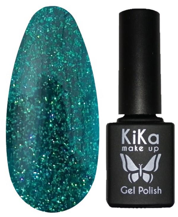 Гель-лак Kika №166 с блестками 8,5 мл Зеленый (KGP-166)