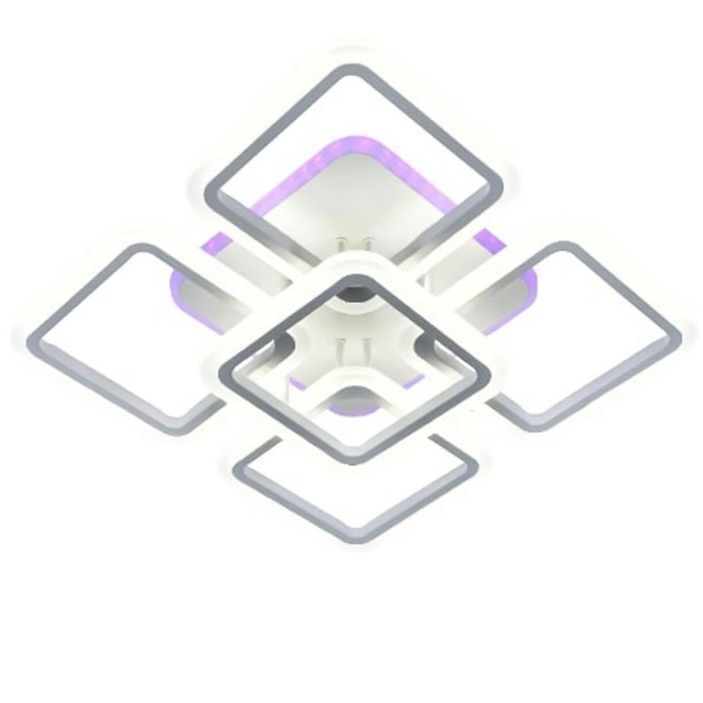 Люстра потолочная светодиодная Light House SRS-19589/4+1 WH RGB 131W/10W с RGB подсветкой Белый
