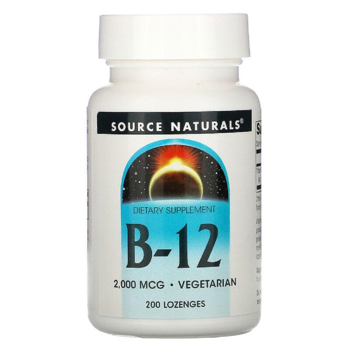 Витамин В12 Source Naturals 200 таблеток для рассасывания 2000 мкг (4334)
