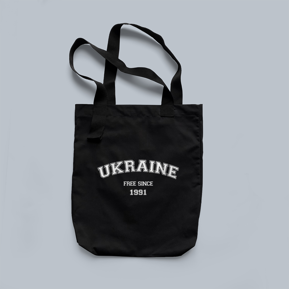 Еко-сумка UFree Shop з патріотичним орнаментом "Вільна Україна з 1991" Чорний (EB-0013-2)