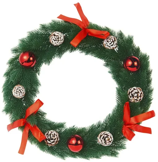 Різдвяний вінок Livarno Home для дому зі справжніми шишками Ø 41 см Червоний (300072)