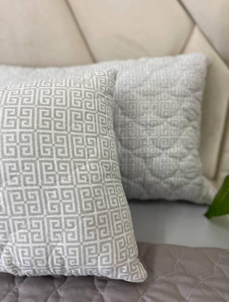 Покривало стьобане євро з подушками 2х40х60 Світло-сірий (Д-mur-cap25-009) - фото 5