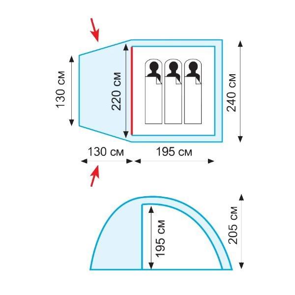 Палатка Tramp Bell 3 V2 (TRT-080) - фото 2