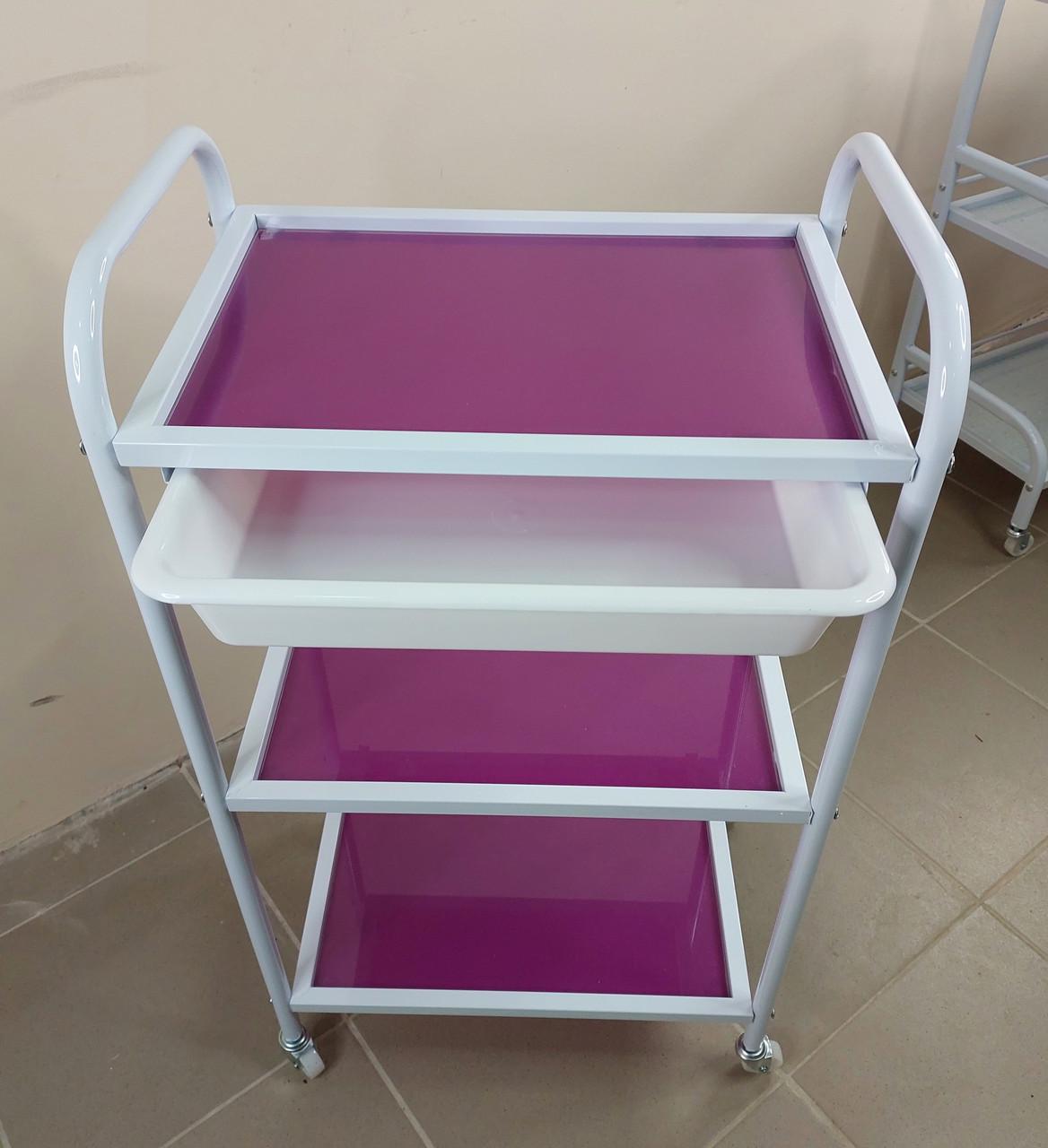 Коляска косметологическая ДенІС professional на 3 полочки с выдвижным лотком (1764971093) - фото 3 Коляска косметологическая ДенІС professional на 3 полочки с выдвижным лотком (1764971093) - фото 3