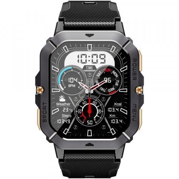 Смарт-часы Oukitel BT101 Rugged LCD 2,02" 410 mAh Bluetooth 5.3 Black (6931940739825)