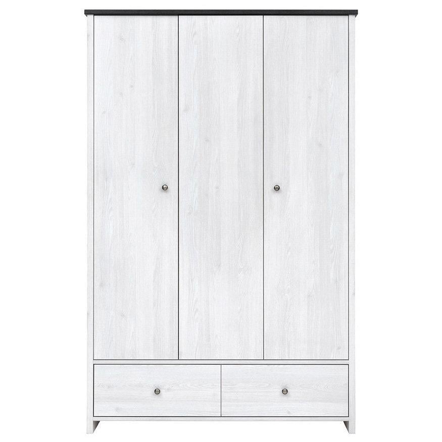 Шафа тридверна для спальні Gerbor Порто SZF 3D2S розпашна з ДСП 1285х555х1995 мм Білий (560193e7) - фото 1