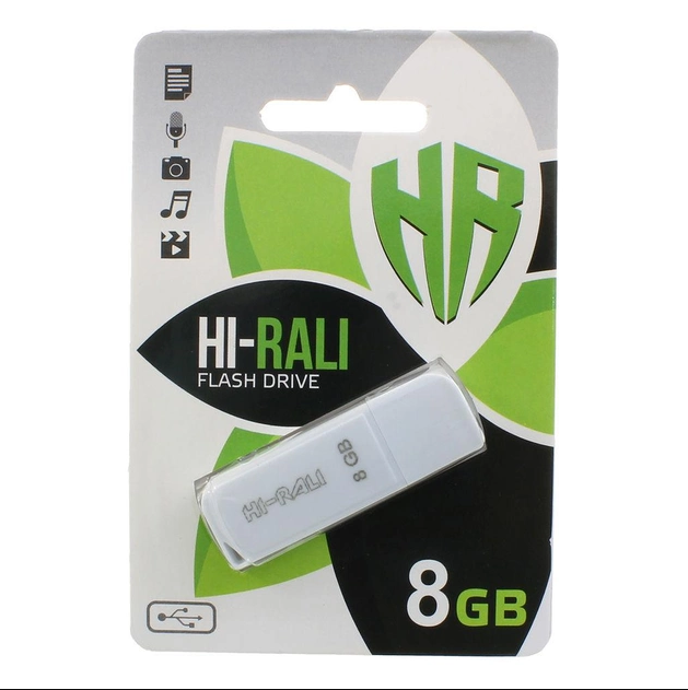 Флеш-накопитель Hi-Rali Taga Series 8 GB White (HI-8GBTAGWH) Флеш-накопитель Hi-Rali Taga Series 8 GB White (HI-8GBTAGWH)