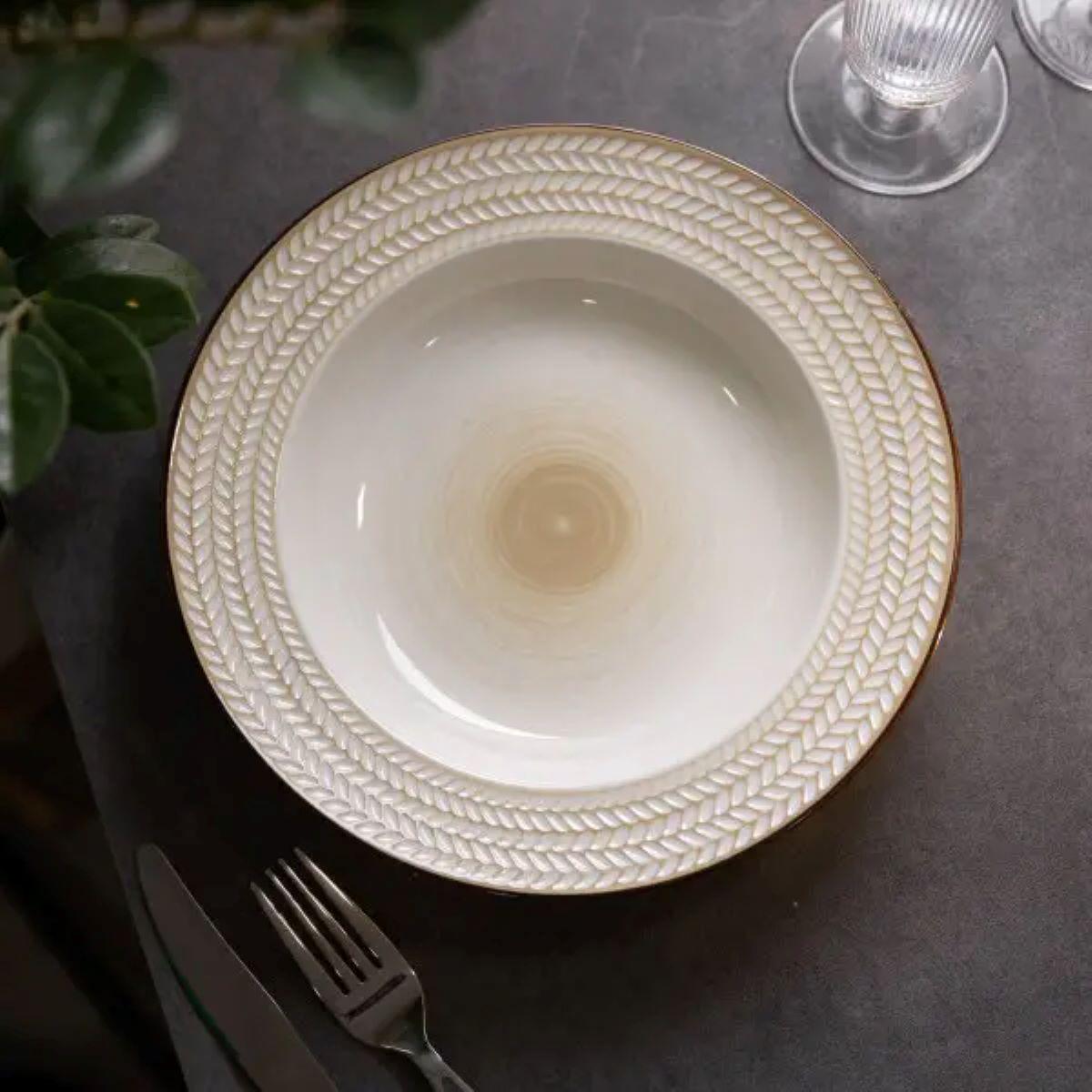 Тарілка супова кругла керамічна 23,5 см Білий (4510) - фото 6 Тарілка супова кругла керамічна 23,5 см Білий (4510) - фото 6