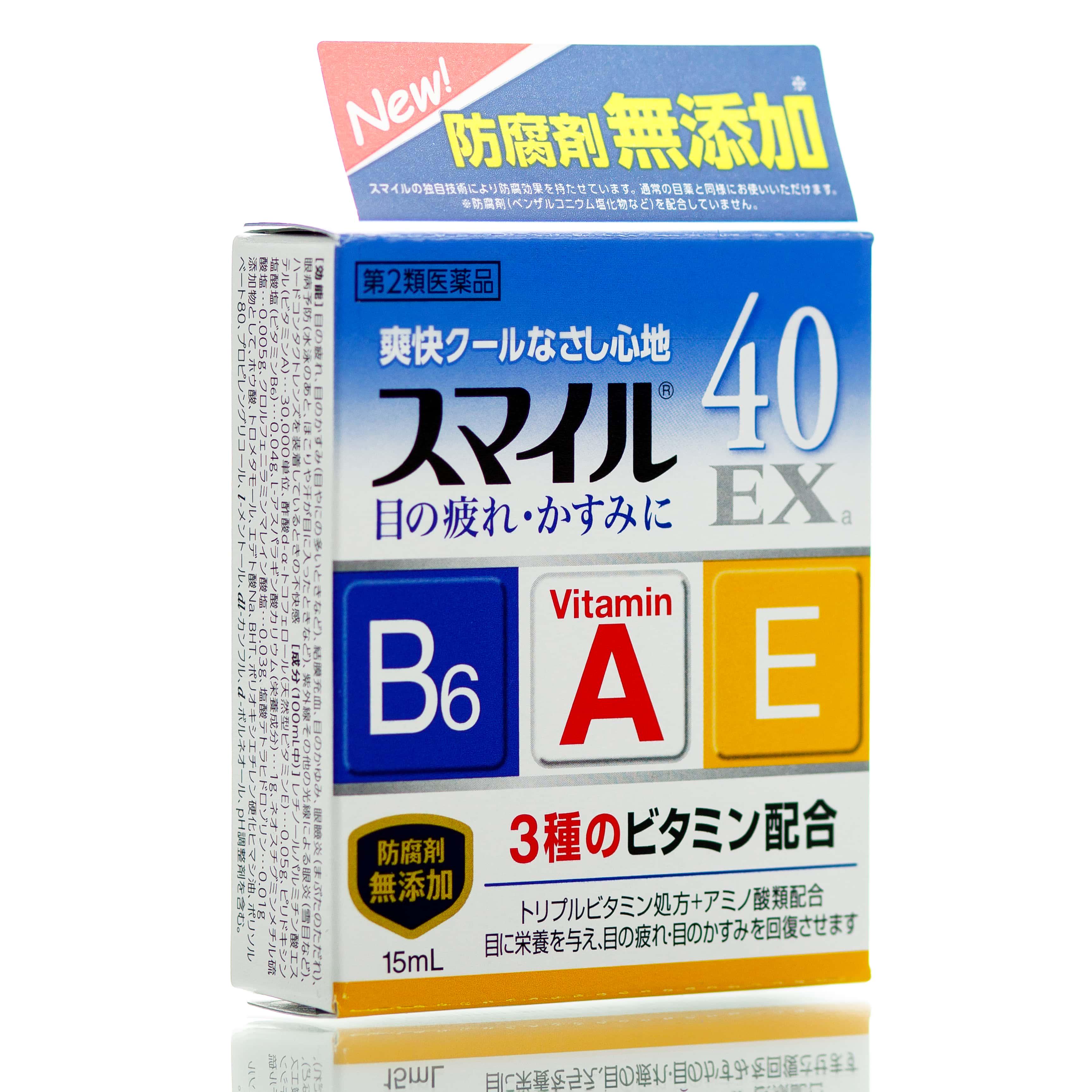 Краплі освіжаючі японські з вітамінами A/E та B6 Lion 40 EX 15 мл