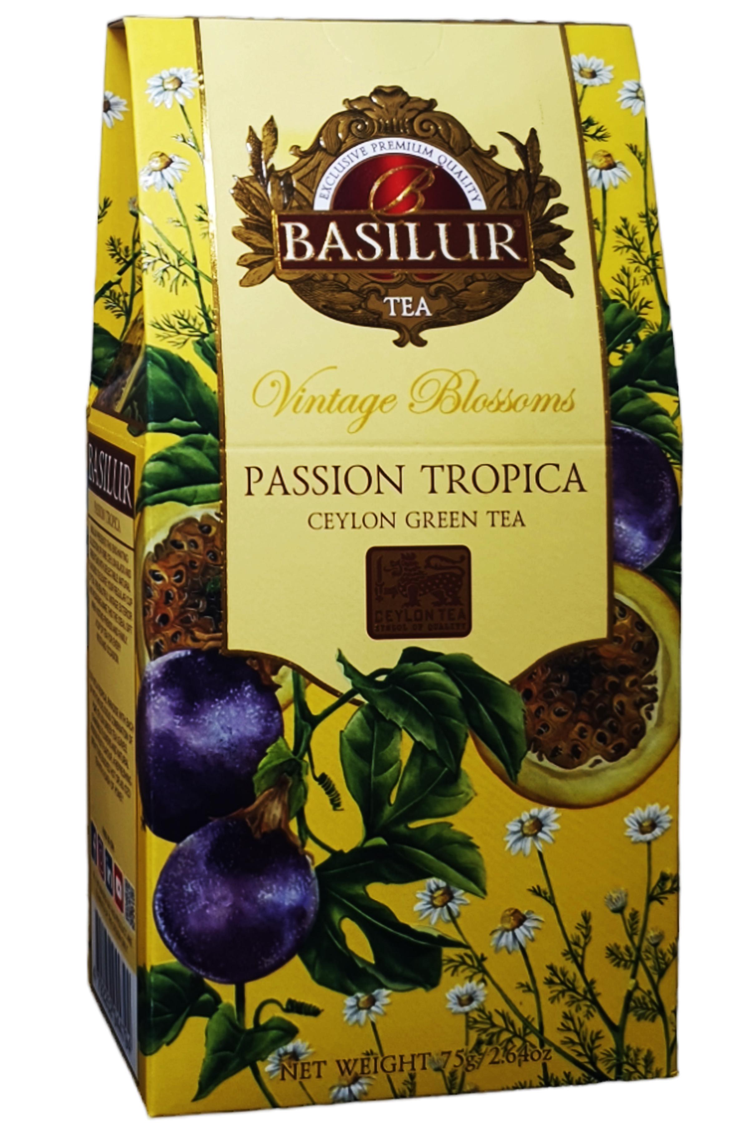 Чай зеленый Basilur Винтажные цветы Тропическая страсть 75 г (58058)