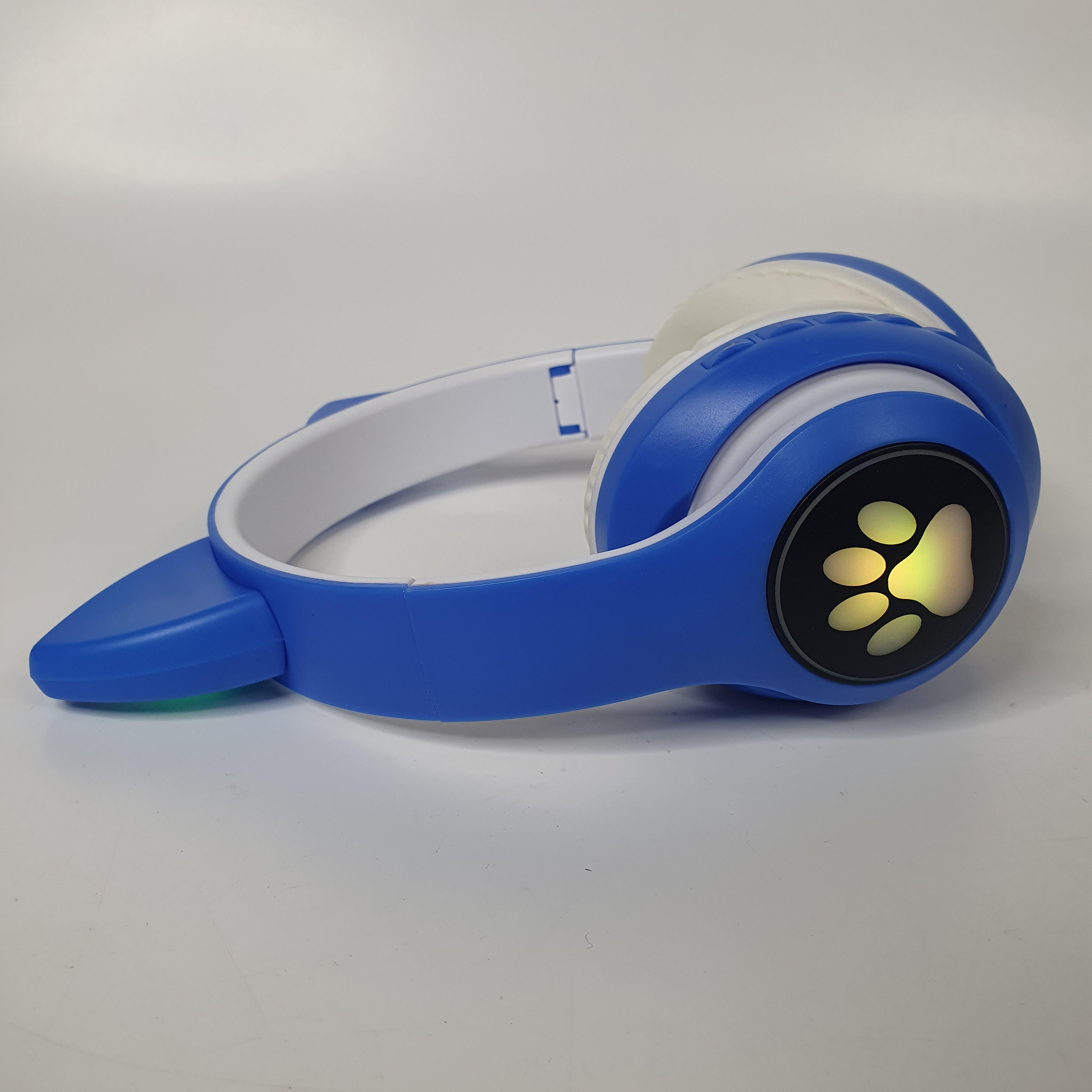 Навушники Cat Bluetooth MP3/FM STN-28-D1 з котячими вушками 400 мАг Синій - фото 4