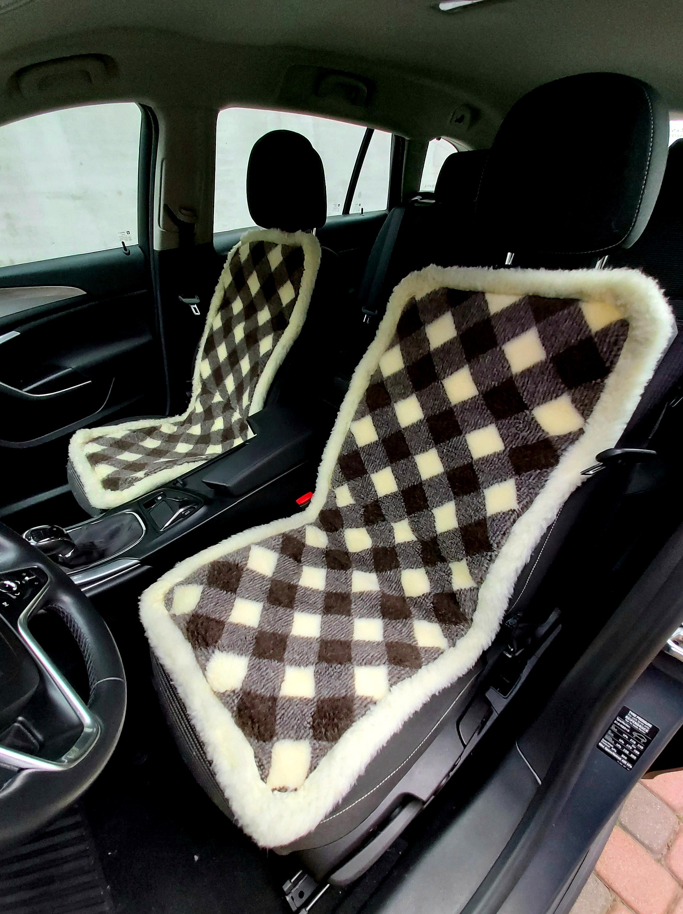 Накидки на сиденье автомобиля из овчины Sheepskin эко-шерсть Ромбики 2 шт. Желто-Серый (427) - фото 2 Накидки на сиденье автомобиля из овчины Sheepskin эко-шерсть Ромбики 2 шт. Желто-Серый (427) - фото 2