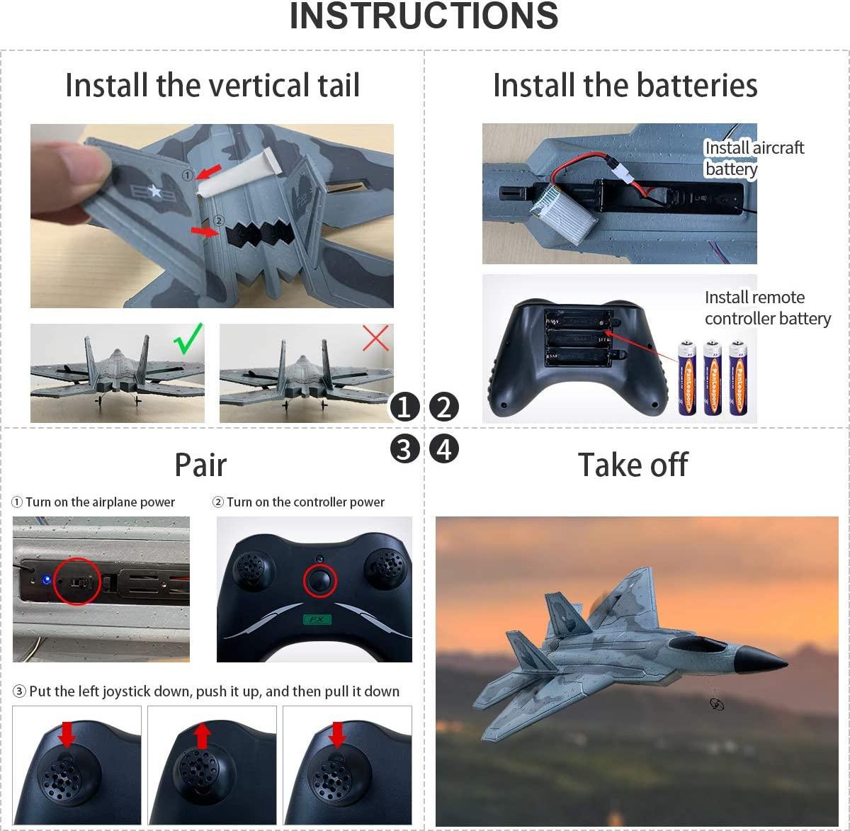 Самолет F-22 Raptor Hawk's Work с дистанционным управлением 2,4 ГГц - фото 6