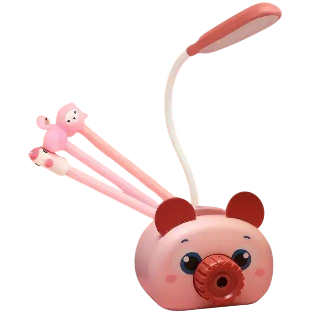 Лампа настольная на гибкой ножке светодиодная Quite Light Deer питание от USB с точилкой карандашей, подставкой для телефона