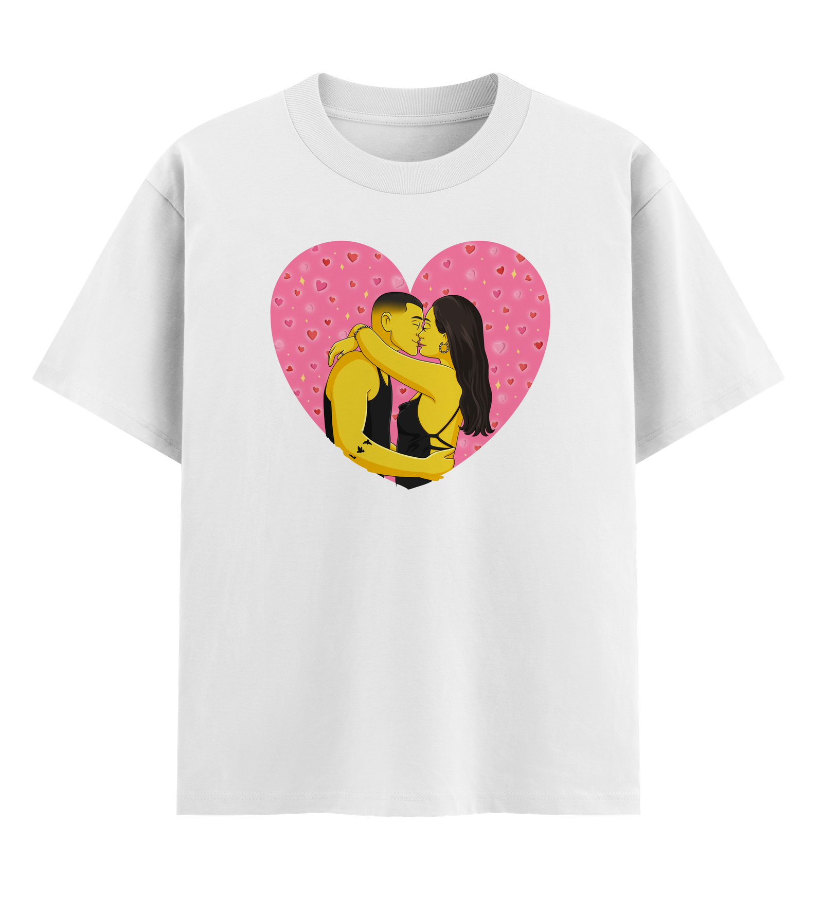 Футболка оверсайз Ponty Shop з вашим фото Сімпсони серце Love ХЛ Білий (946341018997)