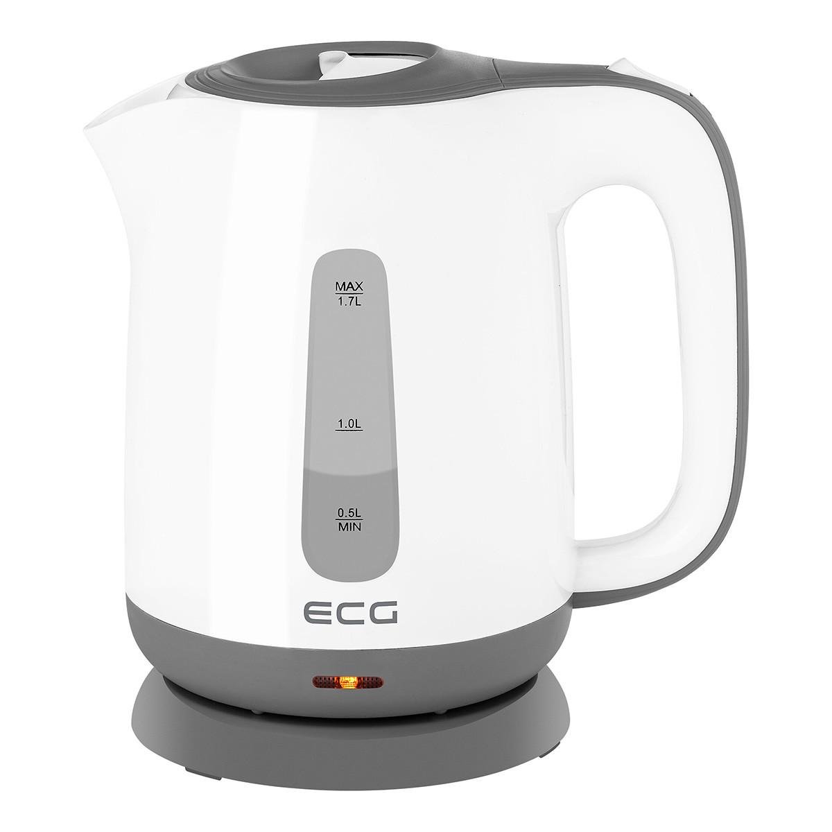 Електрочайник пластиковий дисковий ECG RK1759 Classica Grigio 1,7 л 2200 Вт Білий/Сірий