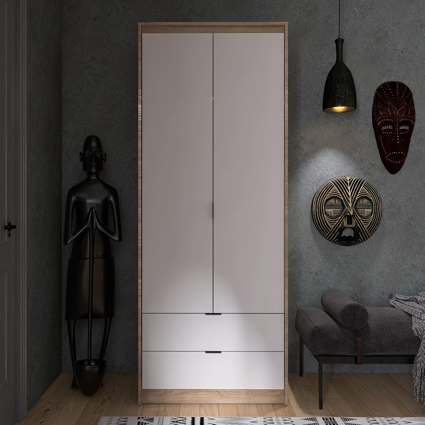 Шкаф Everest Сити 800 802х500х2046 мм Сонома/Белый (11429) - фото 4 Шкаф Everest Сити 800 802х500х2046 мм Сонома/Белый (11429) - фото 4