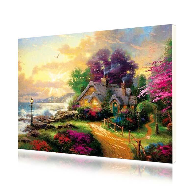 Картина по номерам Lesko PH-9524 "Домик на берегу моря"
