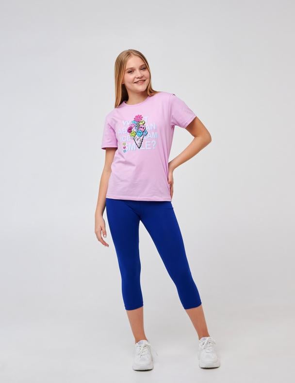 Лосіни 3/4 для дівчинки Smil стрейч-кулір 104 см Синій (115605)