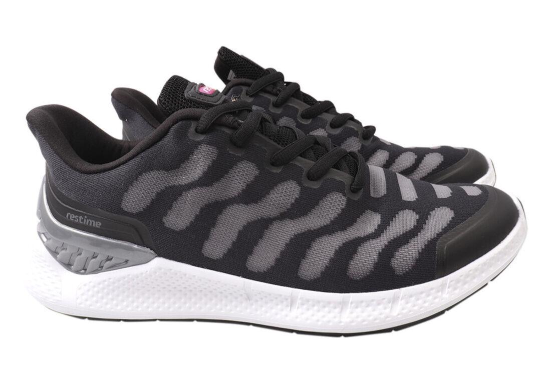 Кроссовки мужские Restime из текстиля на низком ходу на шнуровке р. 38 Черный (146-21LK)