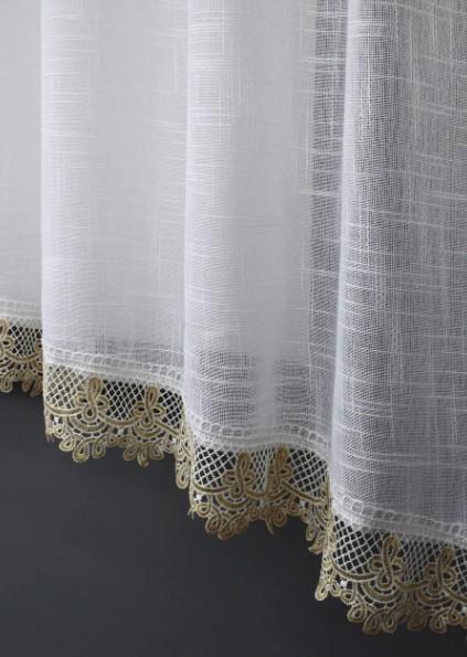 Тюль арка льон/макраме 270х160 см Білий/Бежевий (000к 51-199) - фото 3