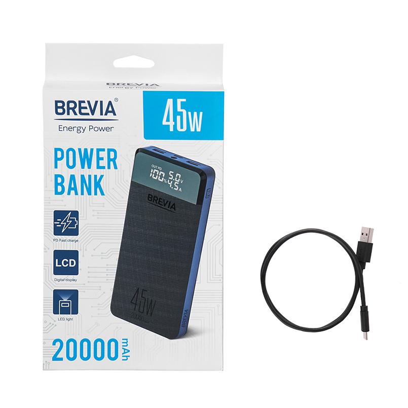 Повербанк Brevia 20000 mAh 45W Li-Pol LCD (44245) - фото 8