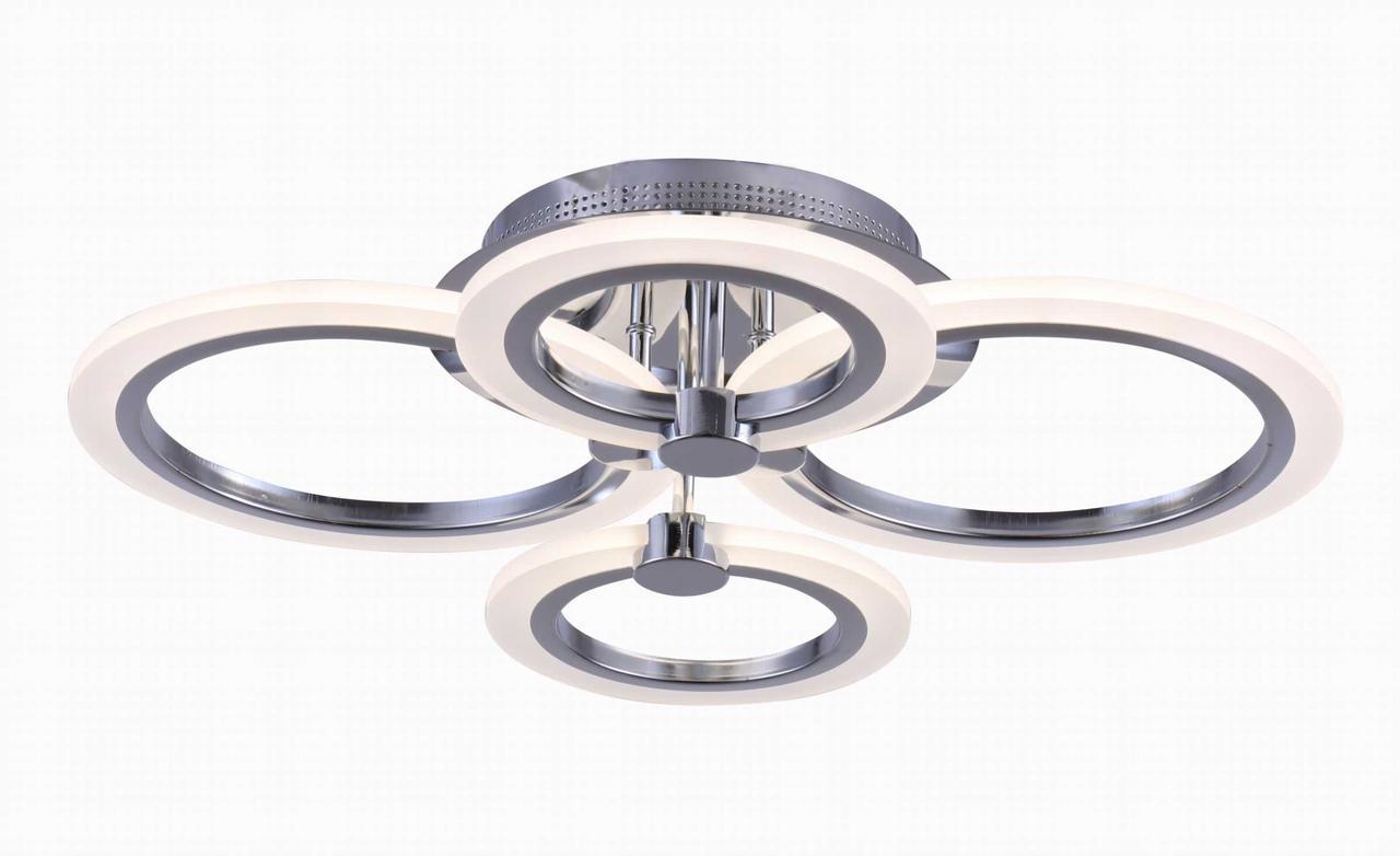 Люстра светодиодная Svet 80W с пультом управления 3000-6000К Хром (SL-5333/2+2 CR 80W DIMMER)