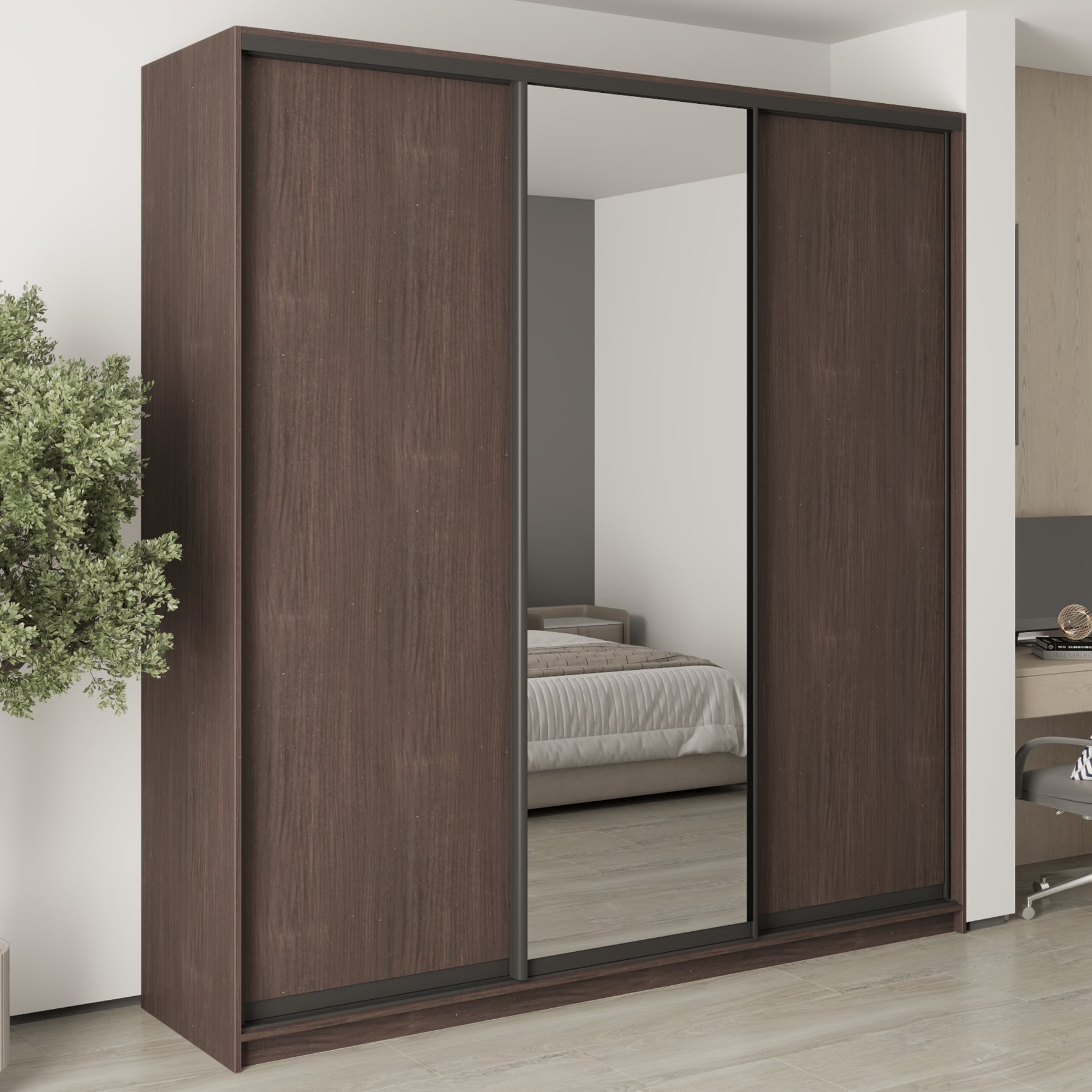 Шкаф-купе трехдверный Mebel Star Комбо BG MBS-9713 230х45х240 см Дуб ристрето (1009702)
