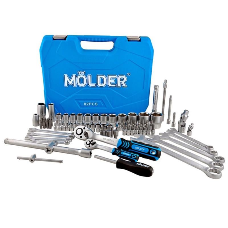 Набор инструментов Molder в кейсе 1/2" 1/4" 72 T CR-V 82 ед. (MT60082)