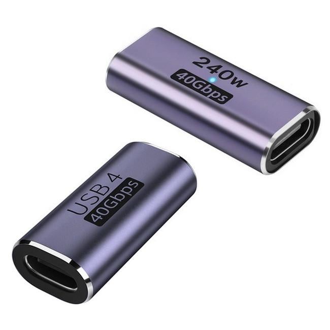 Переходник 8K USB Type-C F/F USB 4.0 40Gbps PD100W/240W комплект 2 вида (A-48779-2v)