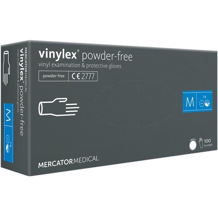 Перчатки виниловые Mercator Vinylex Powder-Free неопудренные M 100 шт.