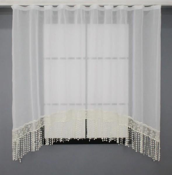 Гардина с аркой лен/макраме 270х160 см Белый (000к 51-182)