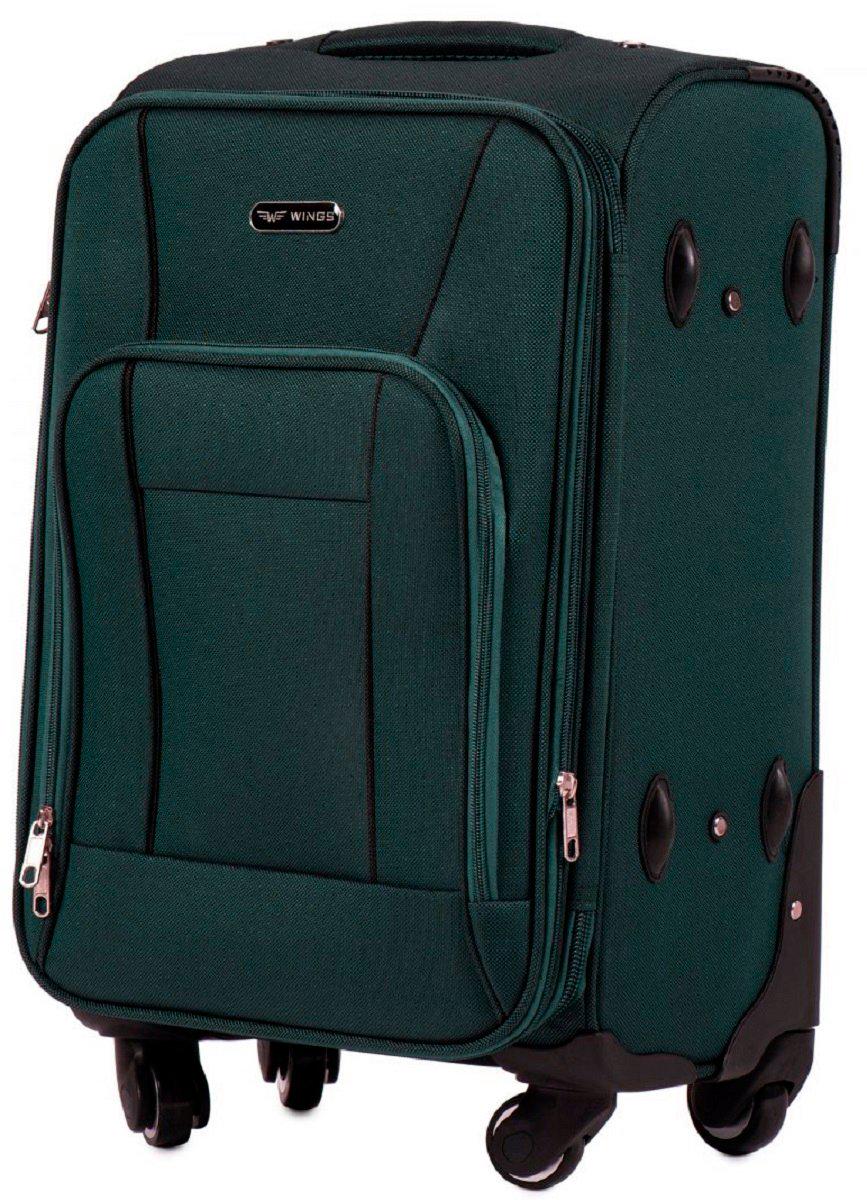 Чемодан тканевый Wings 1609 малый 4 колеса Зеленый (Vt00173)