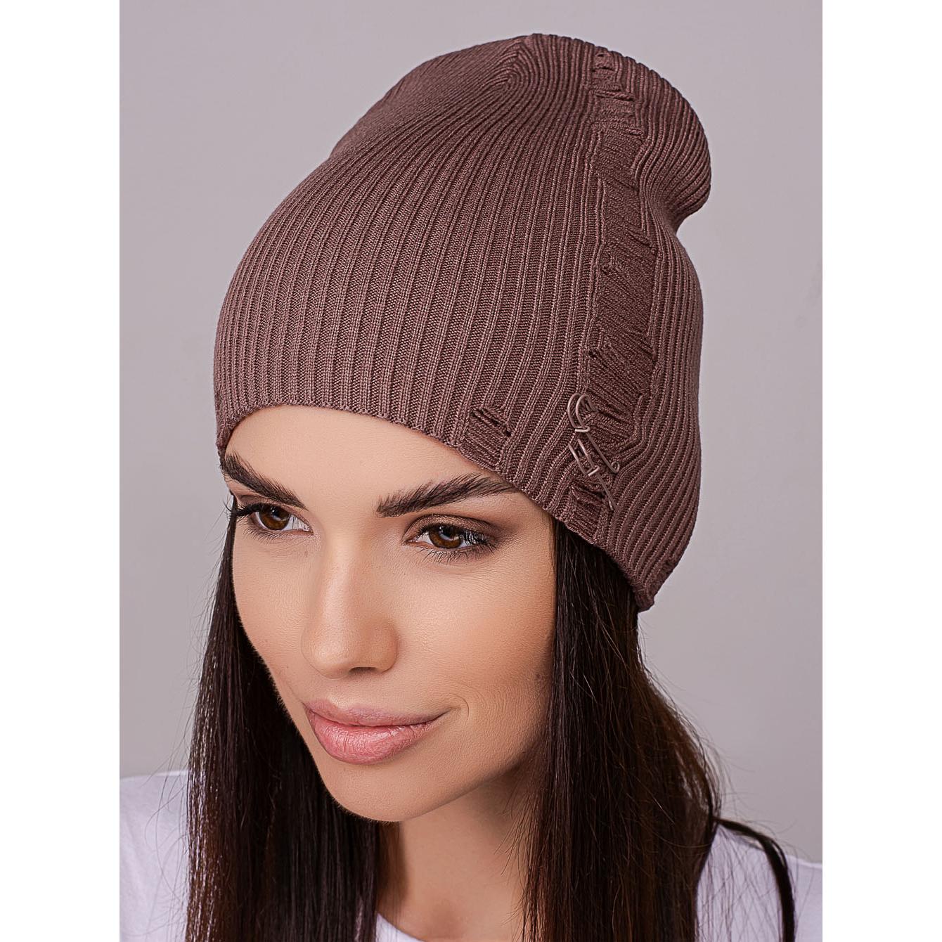 Шапка женская Leks ЧИКАГО без отворота двойная рваная со шпильками в рубчик one size Мокко (215417) - фото 1 Шапка женская Leks ЧИКАГО без отворота двойная рваная со шпильками в рубчик one size Мокко (215417) - фото 1