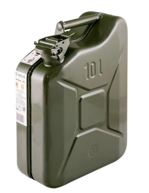 Канистра металлическая GELG DIN 7274 толщина мелала 0,8 мм 2,7 кг 10 л RAL6003 Olive Green (30-04-21-3101)