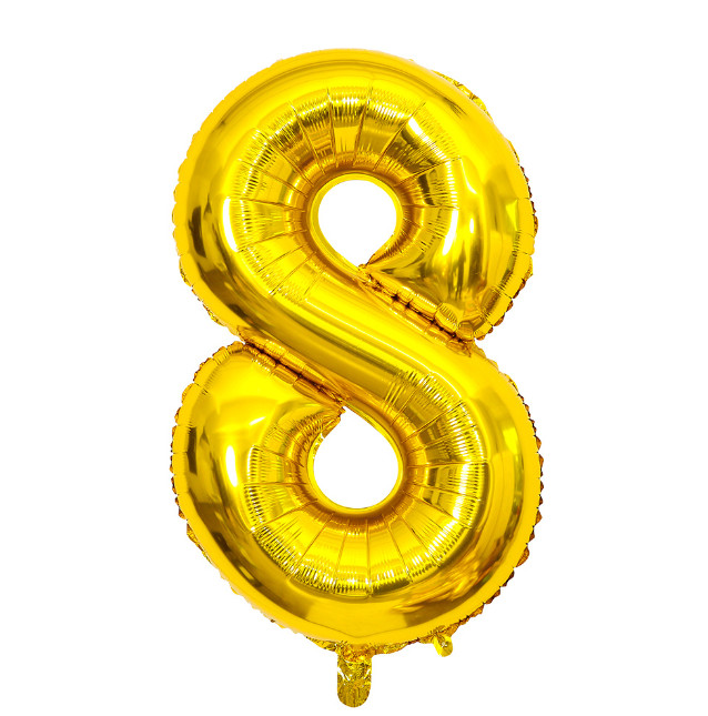 Кулька надувна у формі цифри 8 7973 40х98 см Золотий (4399281) Кулька надувна у формі цифри 8 7973 40х98 см Золотий (4399281)