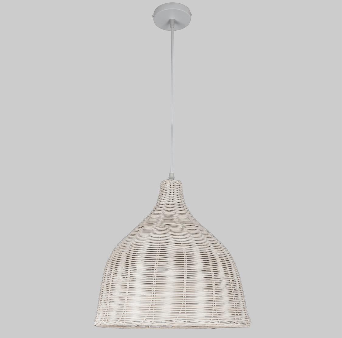 Светильник ротанговый подвесной 47 см Бежевый (971-RATTAN-1(470) WOOD)