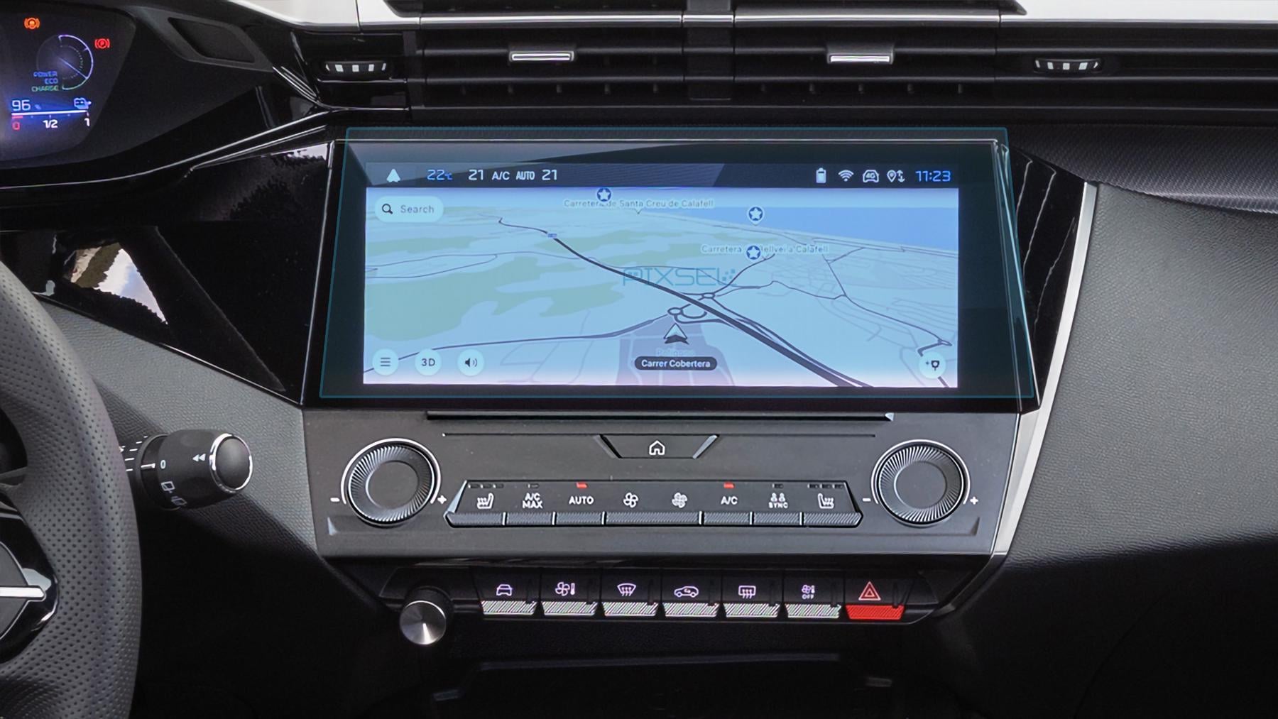 Стекло защитное Pixsel гибридный глянец на монитор Peugeot 308 12,2“ 2022