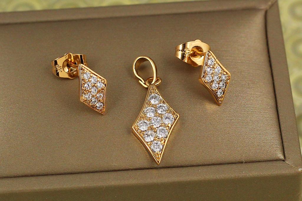 Набор Xuping Jewelry ромбо Золотистый (26891914)
